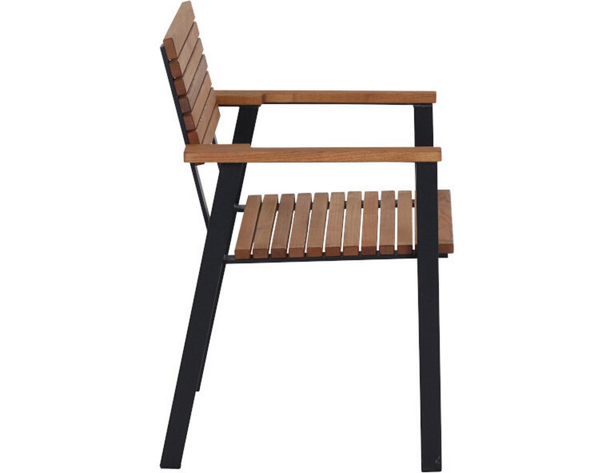 Gartensessel-Set Bozen 4-tlg. Echtholz/Schwarz - Naturfarben, Basics, Holz/Metall (60/83/58,5cm) - Siena Garden