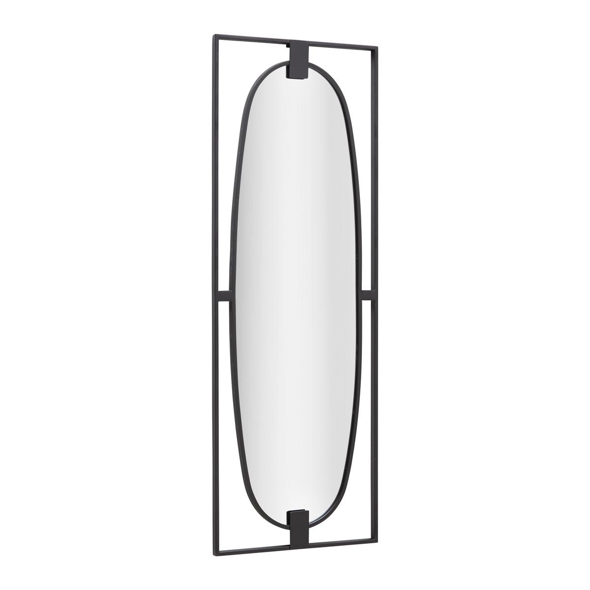 Fali Tükör Aike - fekete, Modern, faalapú anyag/Üveg (43/120/2cm) - Premium Living