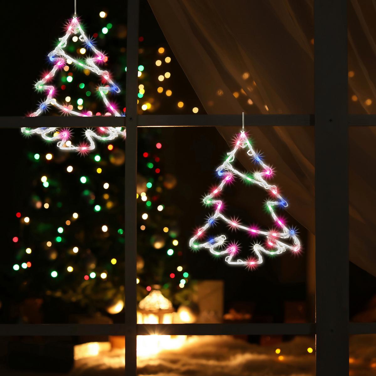 LED Karácsonyi Ablakdísz Tree Kid 502 B/m - többszínű, Basics, műanyag/fém (28/33cm)