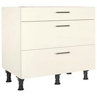 Schubkastenunterschrank Touch Magnolie - Edelstahlfarben/Magnolie, MODERN, Holzwerkstoff/Metall (90/87/56cm) - Nobilia