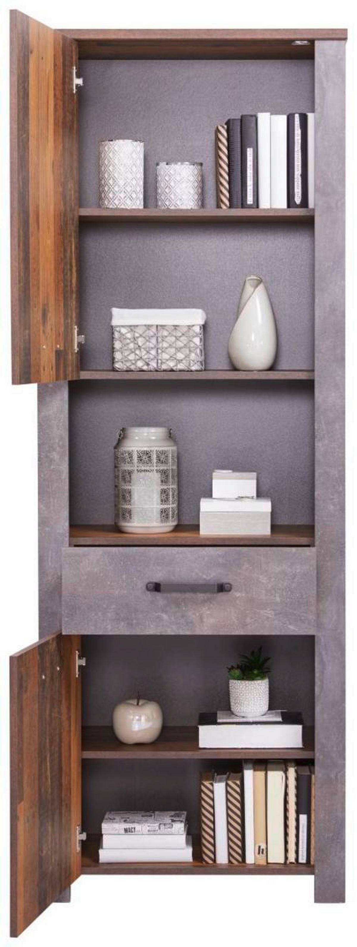Ormar Ontario - boje hrasta/tamno siva, Trend, drvni materijal/plastika (71,4/200/41,5cm) - Modern Living
