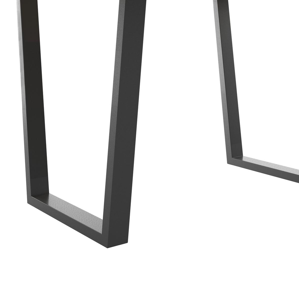Raztegljiva Jedilna Miza Rudi, Barva Hrasta, 180-220x90 - črna/naravne barve, Moderno, kovina/leseni material (180 - 220/75/90cm)