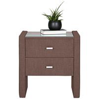 Nočna Omarica Linzi - srebrne barve/rjava, Konvencionalno, umetna masa/tekstil (52/55/39cm) - Premium Living