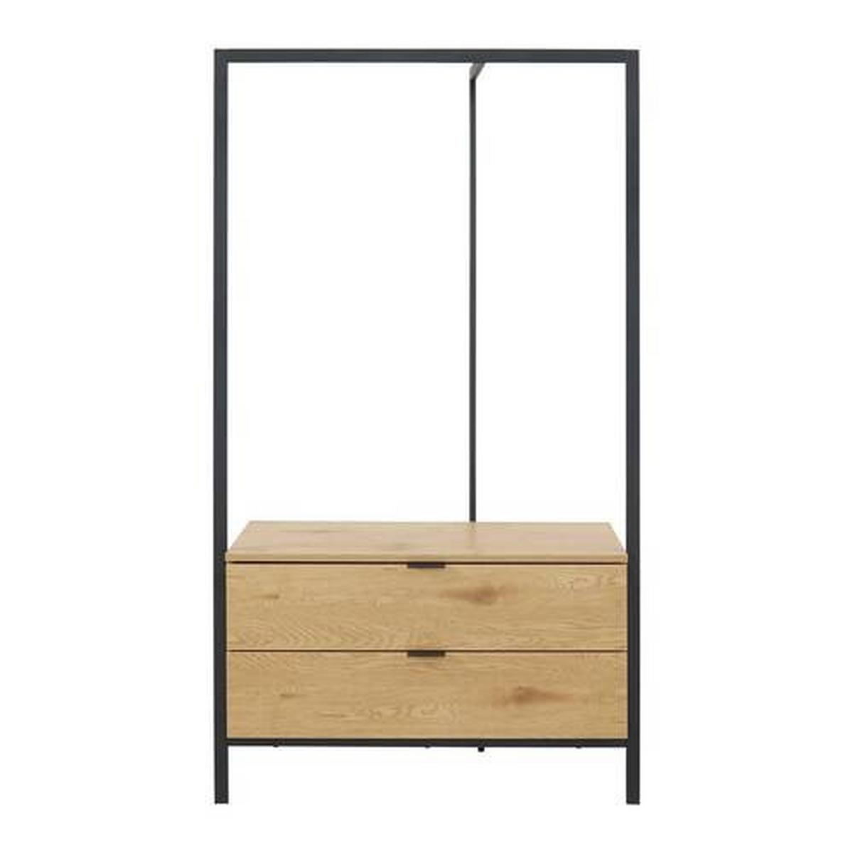 Garderobe Connor Eichefarben/Schwarz MDF - Eichefarben, MODERN, Holz/Metall (90/160/43cm) - Bessagi Home