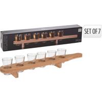 Set Čaša 7/1 Shot - Moderno, staklo/drvo (45/6/6cm)