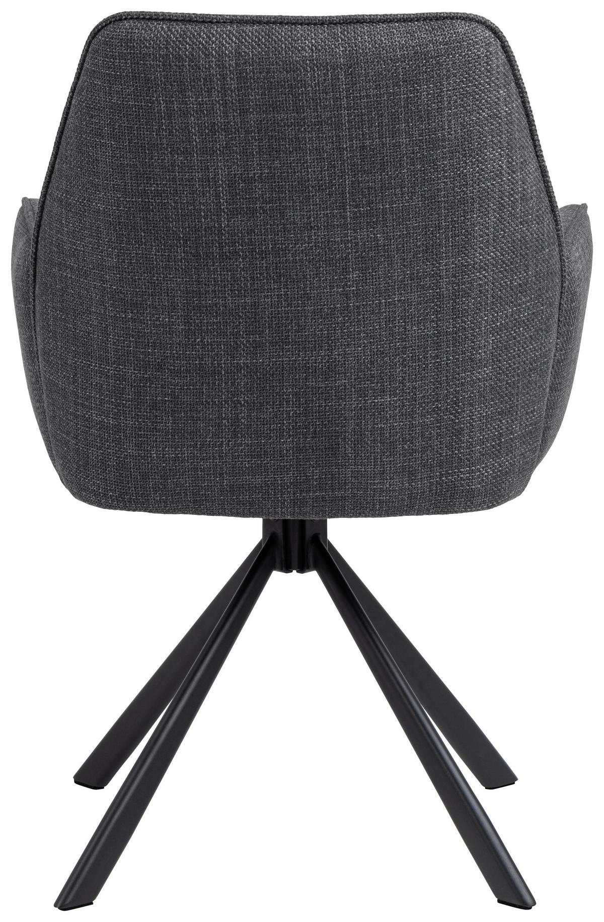 KRZESŁO Z PODŁOKIETNIKAMI GLENDA - ciemnoszary/czarny, Trend, metal/tkanina (61/88,5/63cm) - MID.YOU