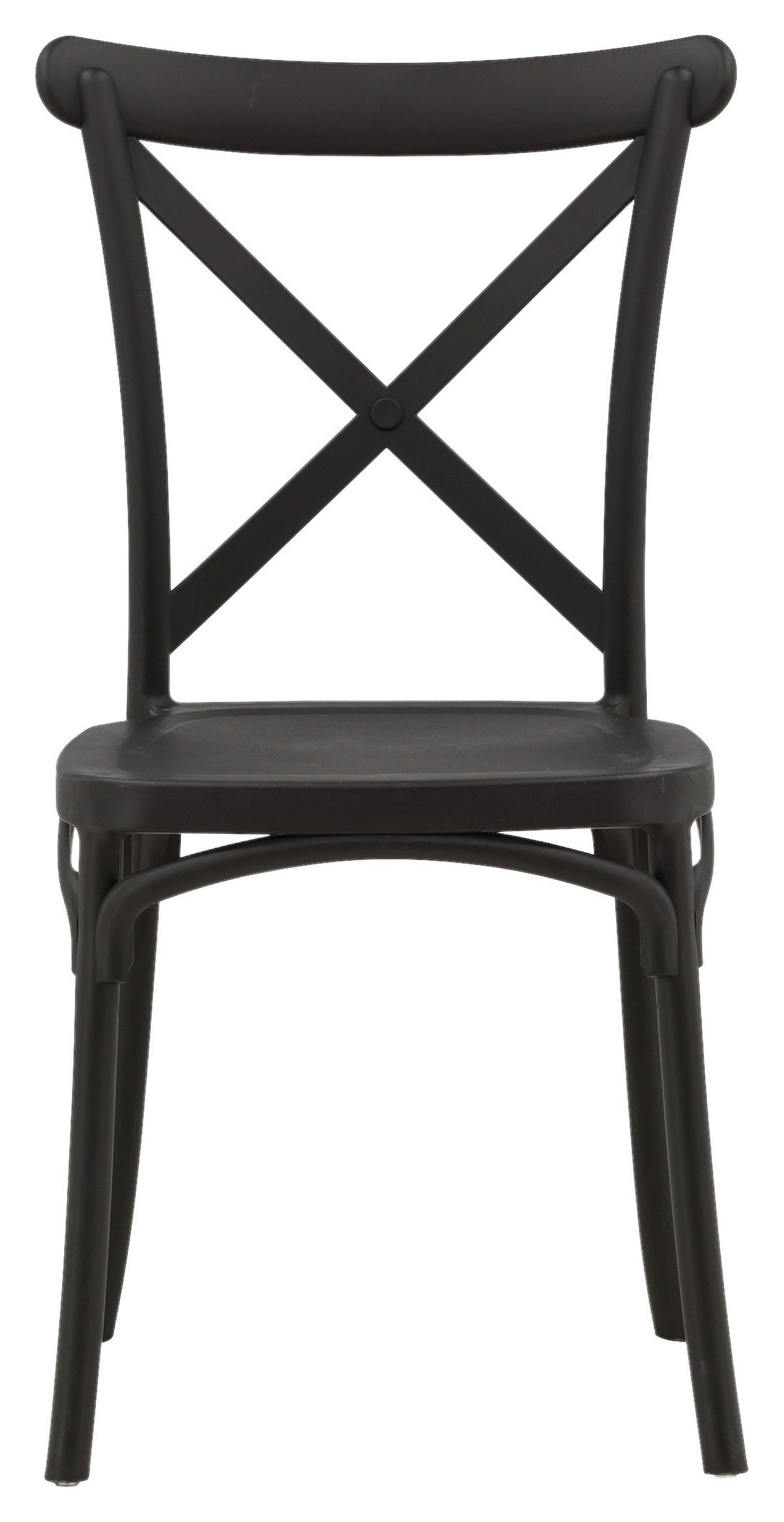 STUHL-SET CROSETT - Schwarz, Design, Kunststoff (52/90/55cm) - Livetastic