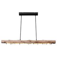 Hängeleuchte Felicitas in Naturfarben max. 15 Watt - Schwarz/Naturfarben, Basics, Holz/Kunststoff (100/8/150cm) - Globo