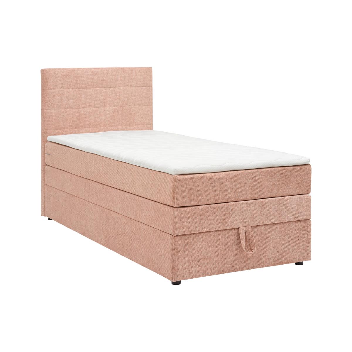 Boxspringbett Palma in Rosa ca. 90x200cm mit Topper - Schwarz/Rosa, Holz/Kunststoff (90/200cm) - Mömax