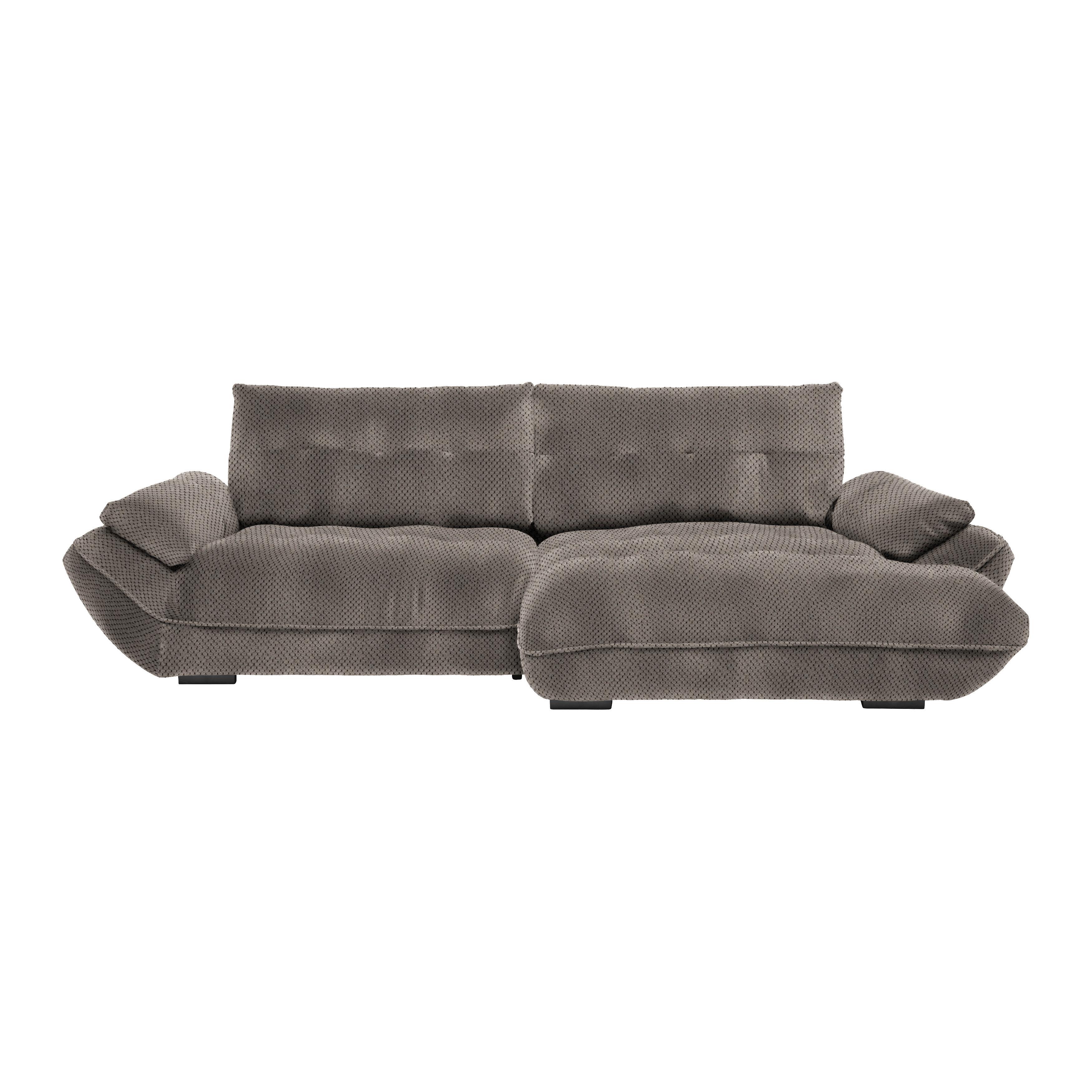 Wohnlandschaft Vivo Mokka - Schwarz/Mokka, MODERN, Kunststoff/Textil (317/63/179cm) - Premium Living