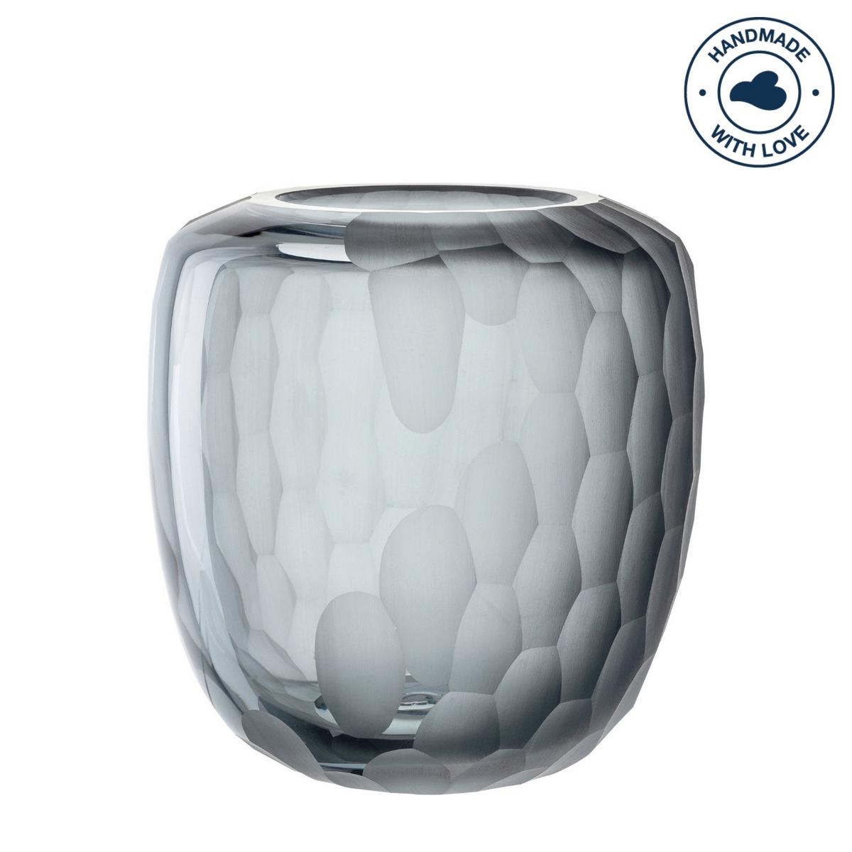 Vase Grau - Grau, KONVENTIONELL, Glas (16,50/17,50/16,50cm) - Leonardo