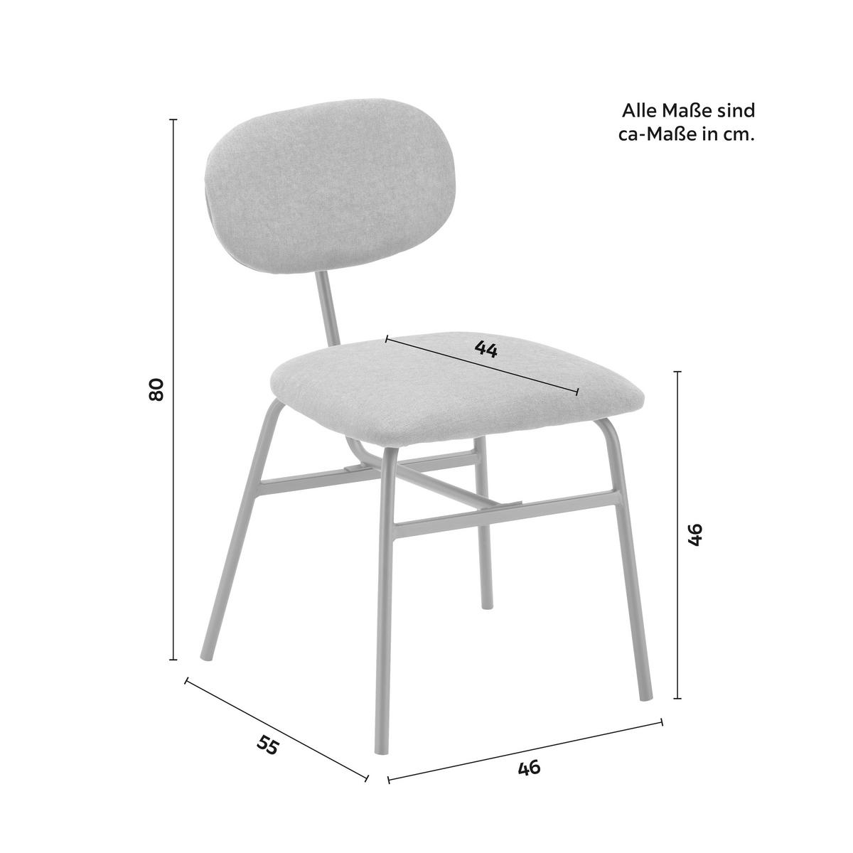 Stuhl-Set Pino Orange Mikrofaser - Schwarz/Orange, MODERN, Holz/Textil (46/80/55cm) - Bessagi Home