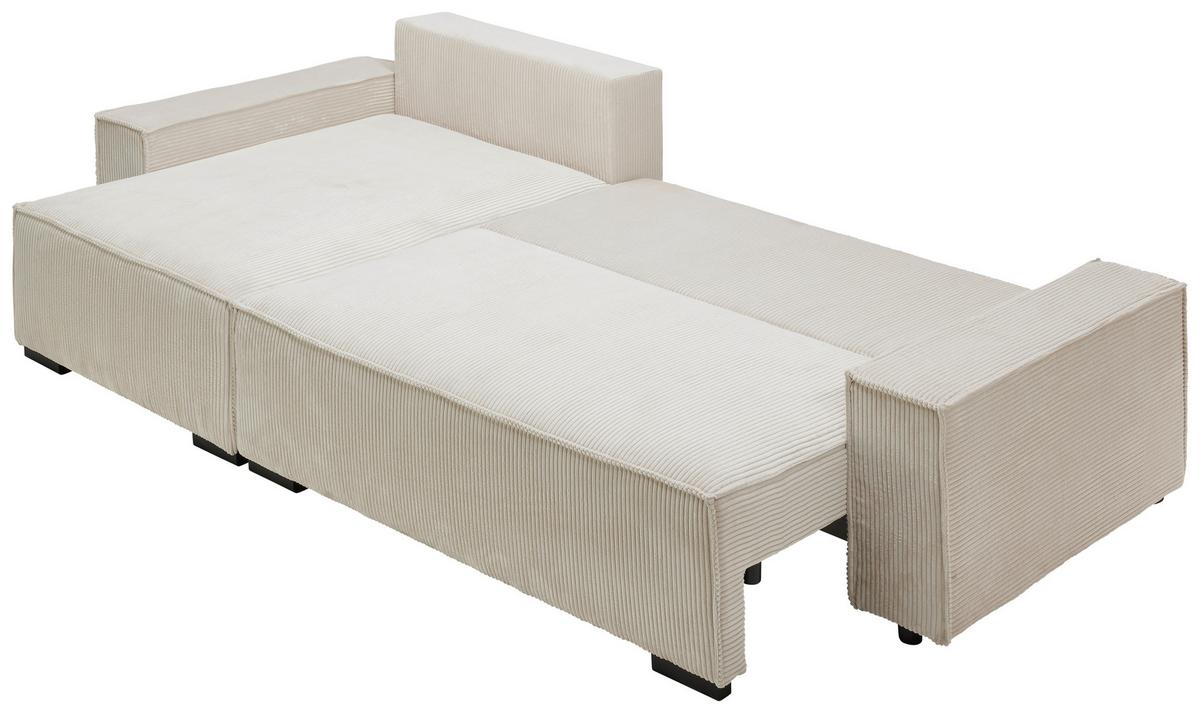 Sarokkanapé Verano - krémszínű, Modern, textil (157/265cm) - Mömax