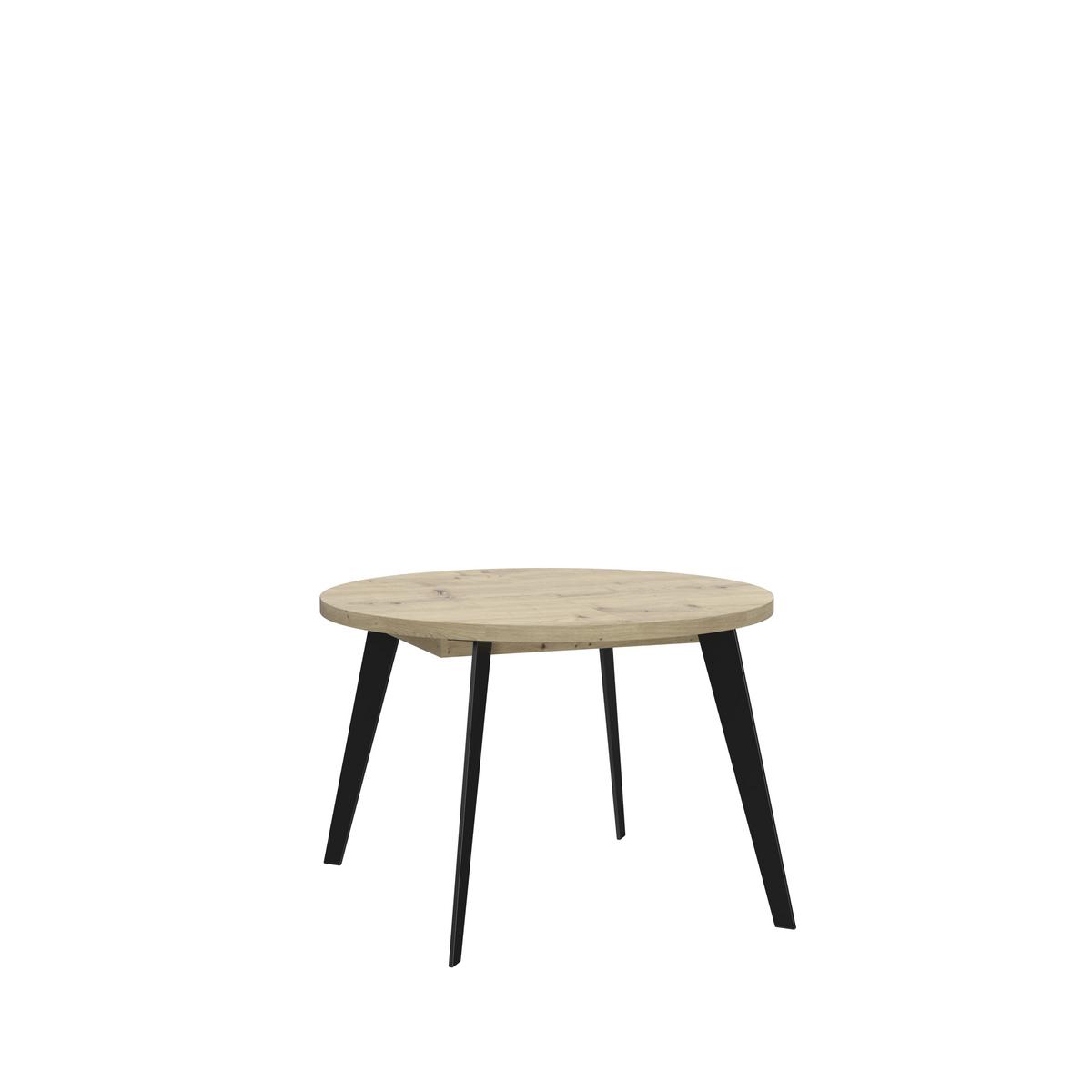 Kihúzható Asztal Toby - fekete/Artisan tölgy, Modern, faalapú anyag/fém (110/74,5/110cm)