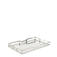 TACA DEKORACYJNA 155098 - kolor srebrny, Basics, metal/szkło (40/5/25cm) - Fink