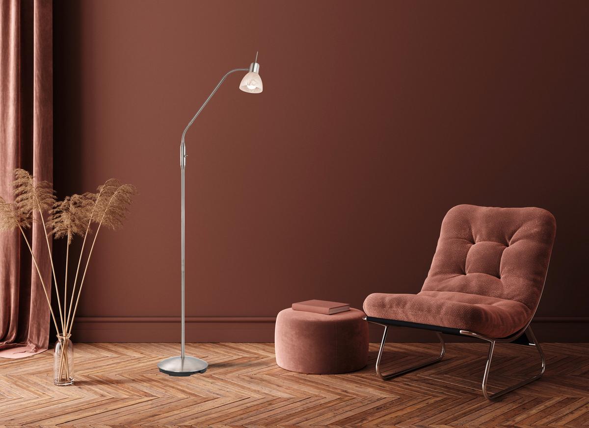 STEHLEUCHTE 41890101 DAYTONA - Weiss/Alabasterfarben, Konventionell, Glas/Kunststoff (23/150cm) - Globo