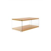Beistelltisch Tv-Tisch Elementary 200 Gold - Goldfarben, Design, Glas/Holz (120/45/60cm) - Kayoom