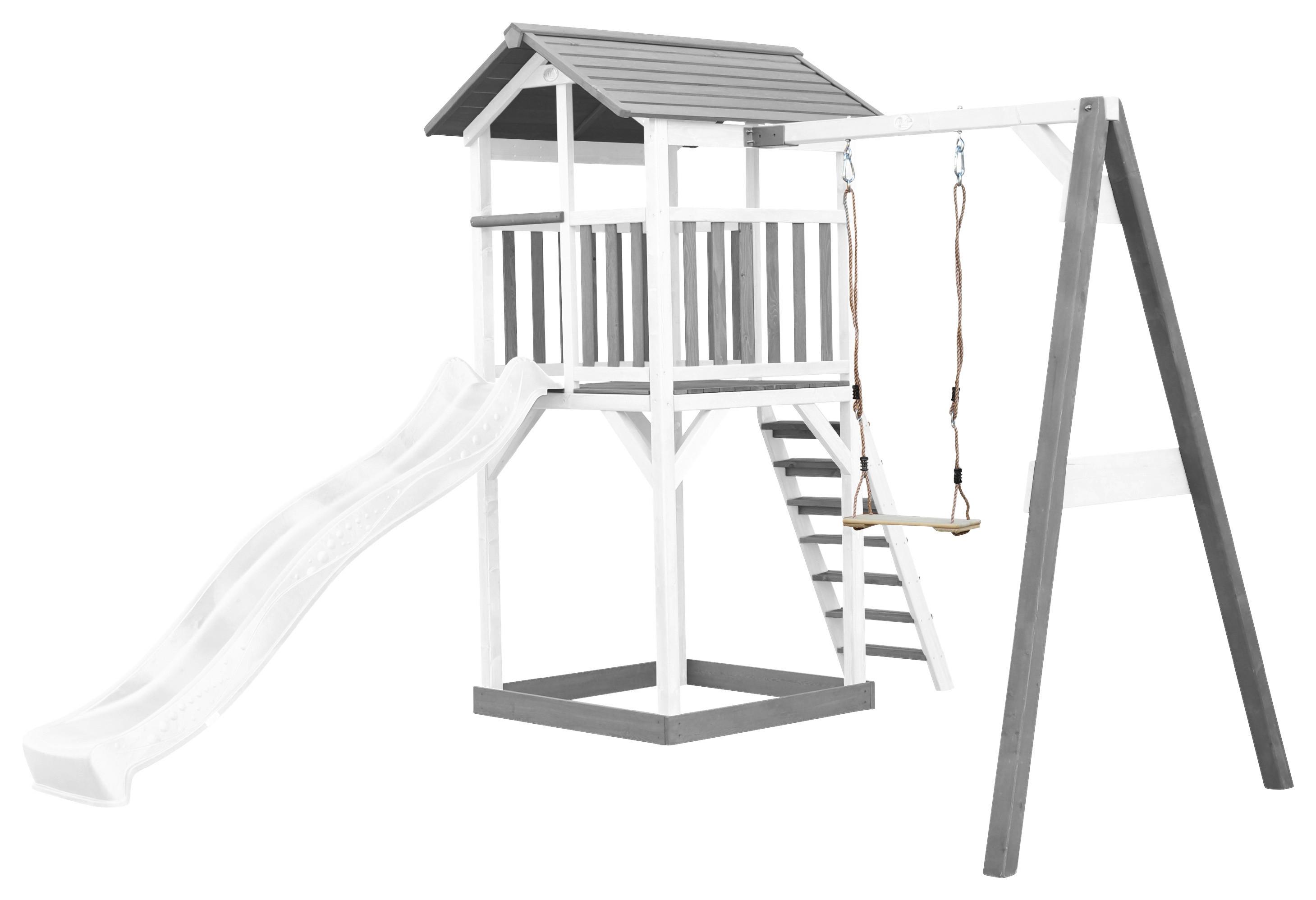 SPIELTURM A025.121.92 - Weiß/Grau, KONVENTIONELL, Holz/Kunststoff (283,6/241,9/349cm) - Ambia Garden