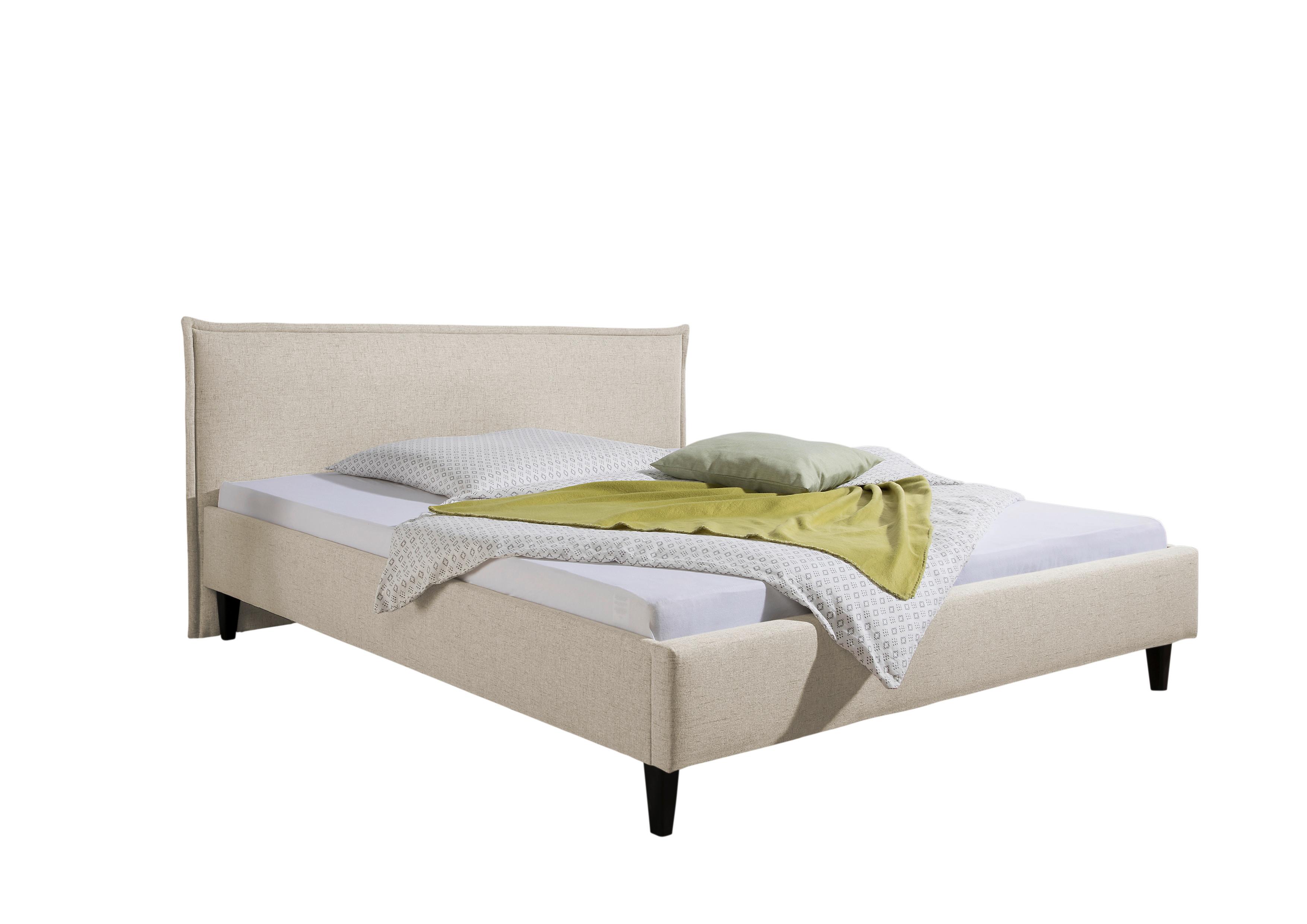 Polsterbett Roswell Beige ca. 200x200 cm - Beige/Schwarz, MODERN, Holz/Textil (200/200cm) - Livetastic