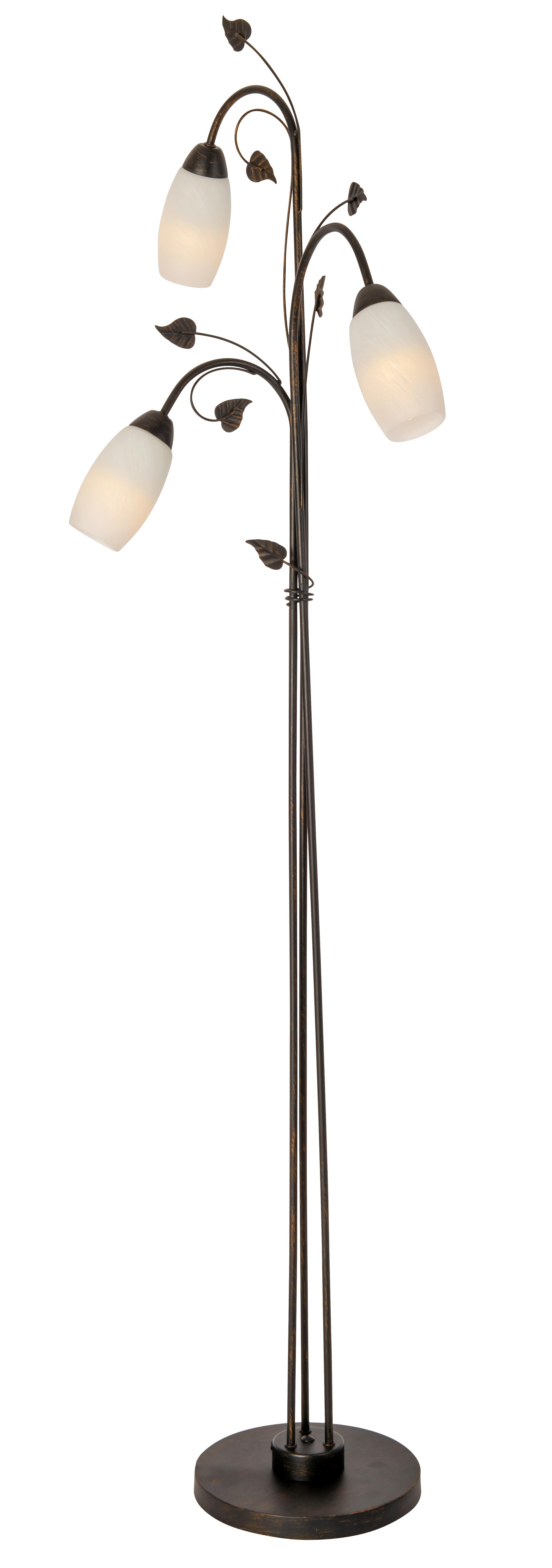 Stoječa Svetilka Venezia, S Sijalko - opečnato rjava/bela, Konvencionalno, kovina/steklo (45/160cm) - Globo