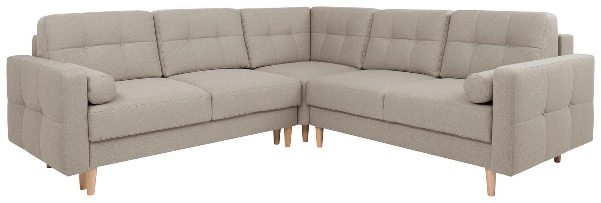 Kutna Garnitura Noret - bež/hrast Wotan, Konvencionalno, tekstil/drvo (242/242cm) - Modern Living