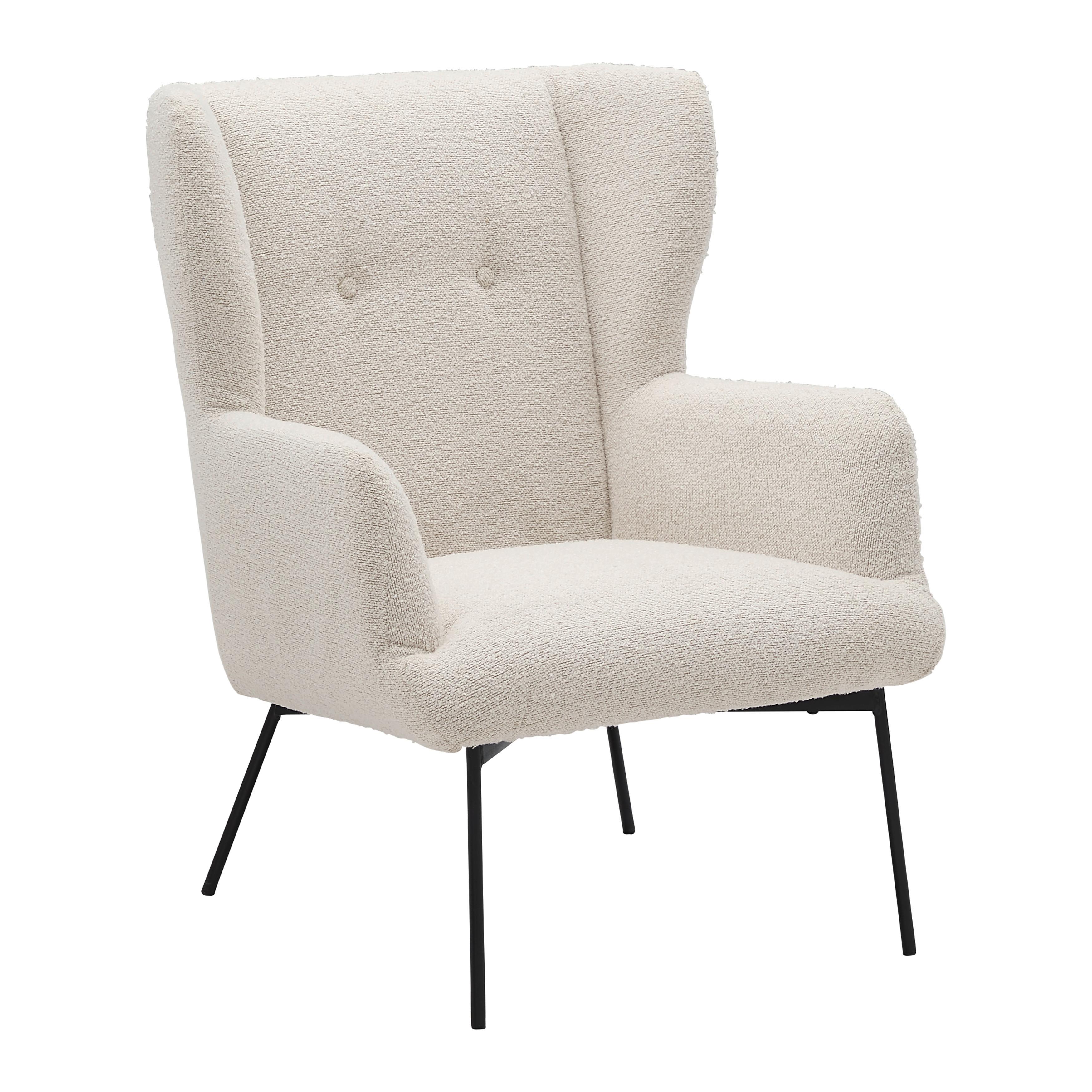 Relaxsessel Creme - Creme/Schwarz, Natur, Holz/Textil (84/95/75cm) - Mömax