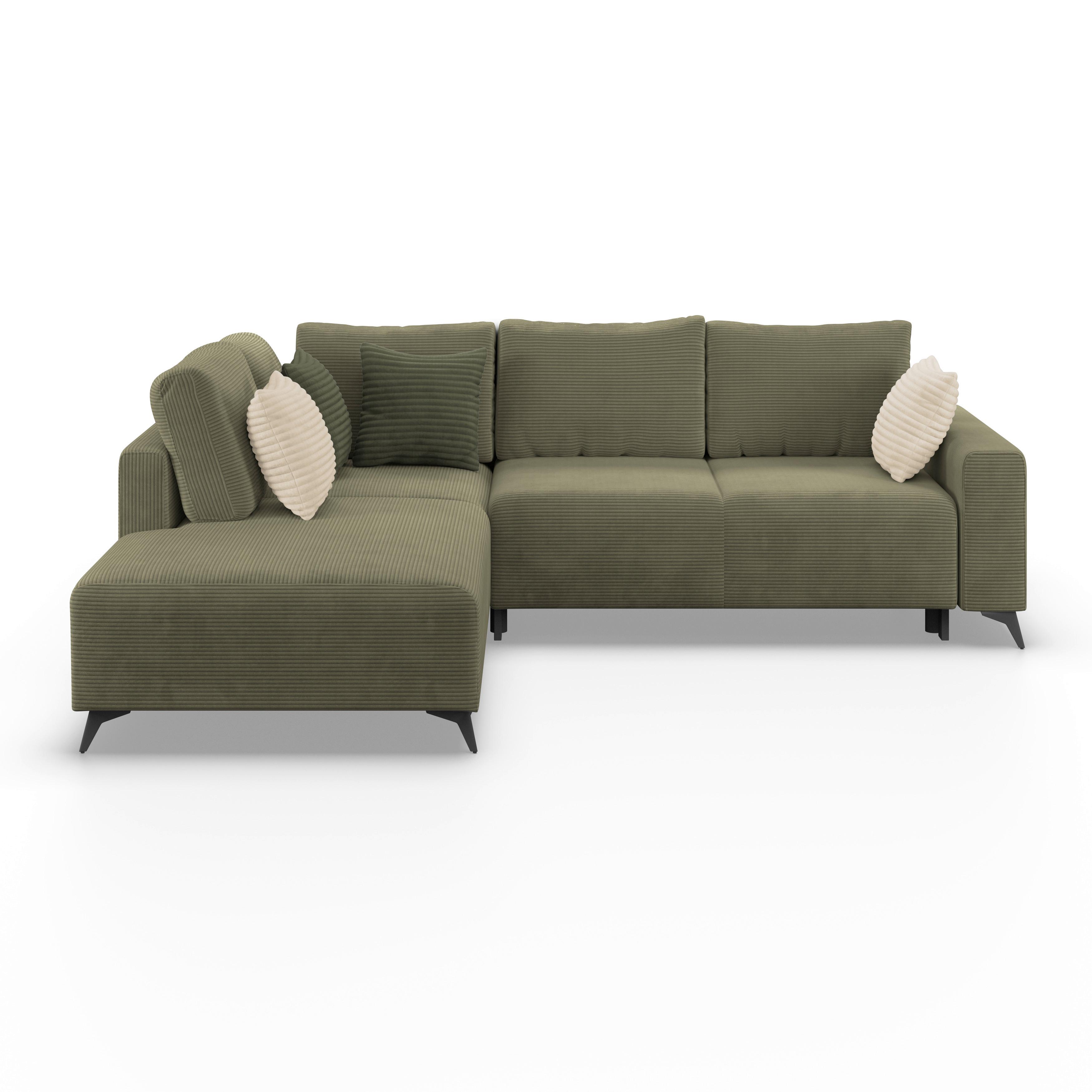 Kutna Garnitura Viktor - zelena/crna, Moderno, tekstil/metal (212/270cm)