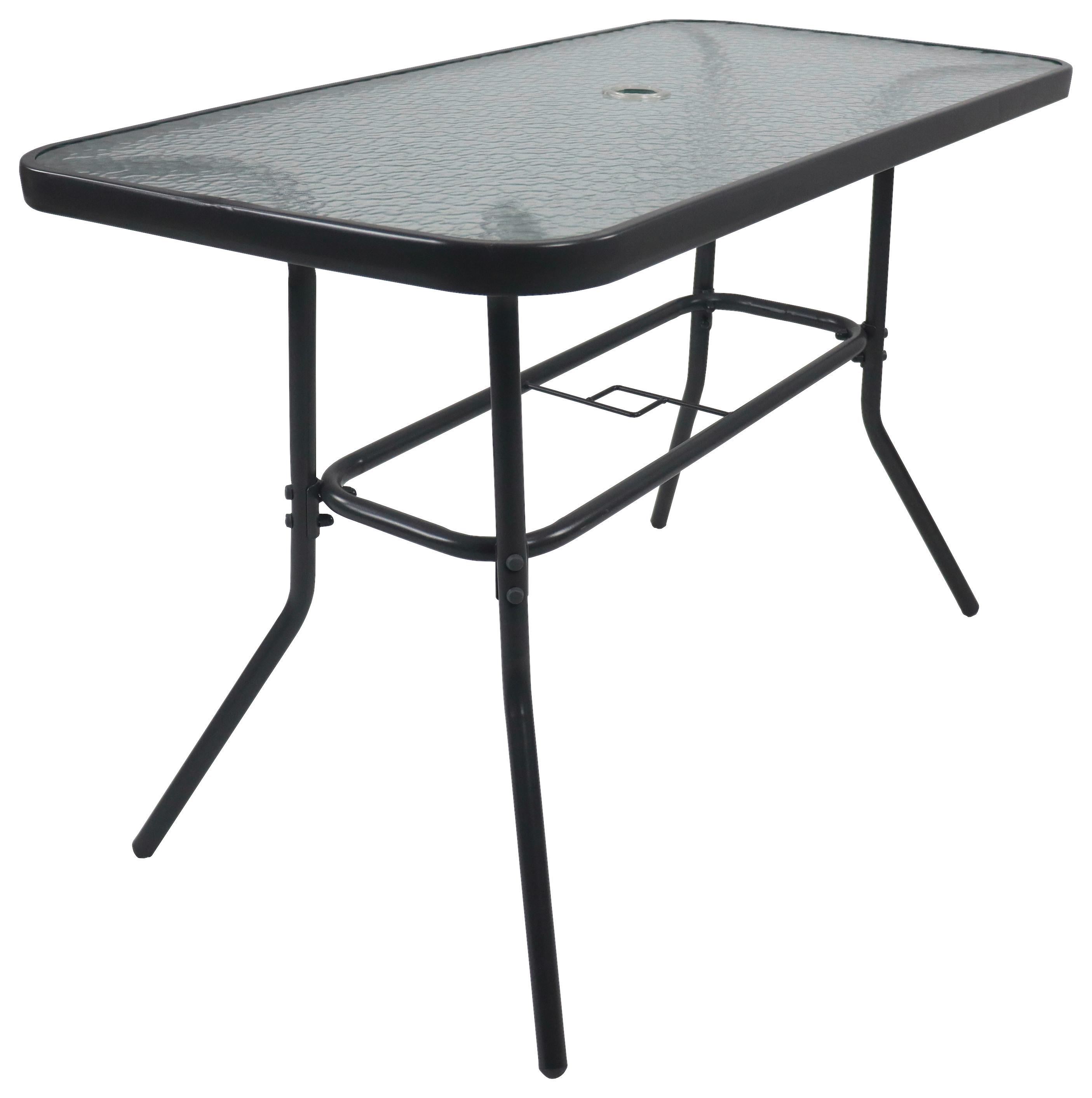 Vrtna Miza Gardenson, Antracit, 110x55 - antracit, Basics, kovina/steklo (110/55/70cm) - Gardenson