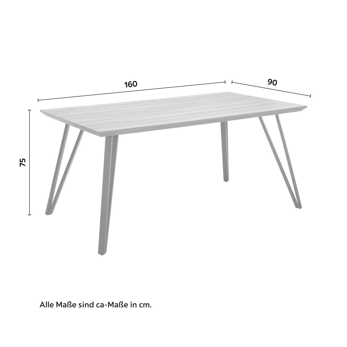 Jedilna Miza Delia, Barva Oreha - črna/barve oreha, Moderno, kovina/leseni material (160/75/90cm) - Bessagi Home