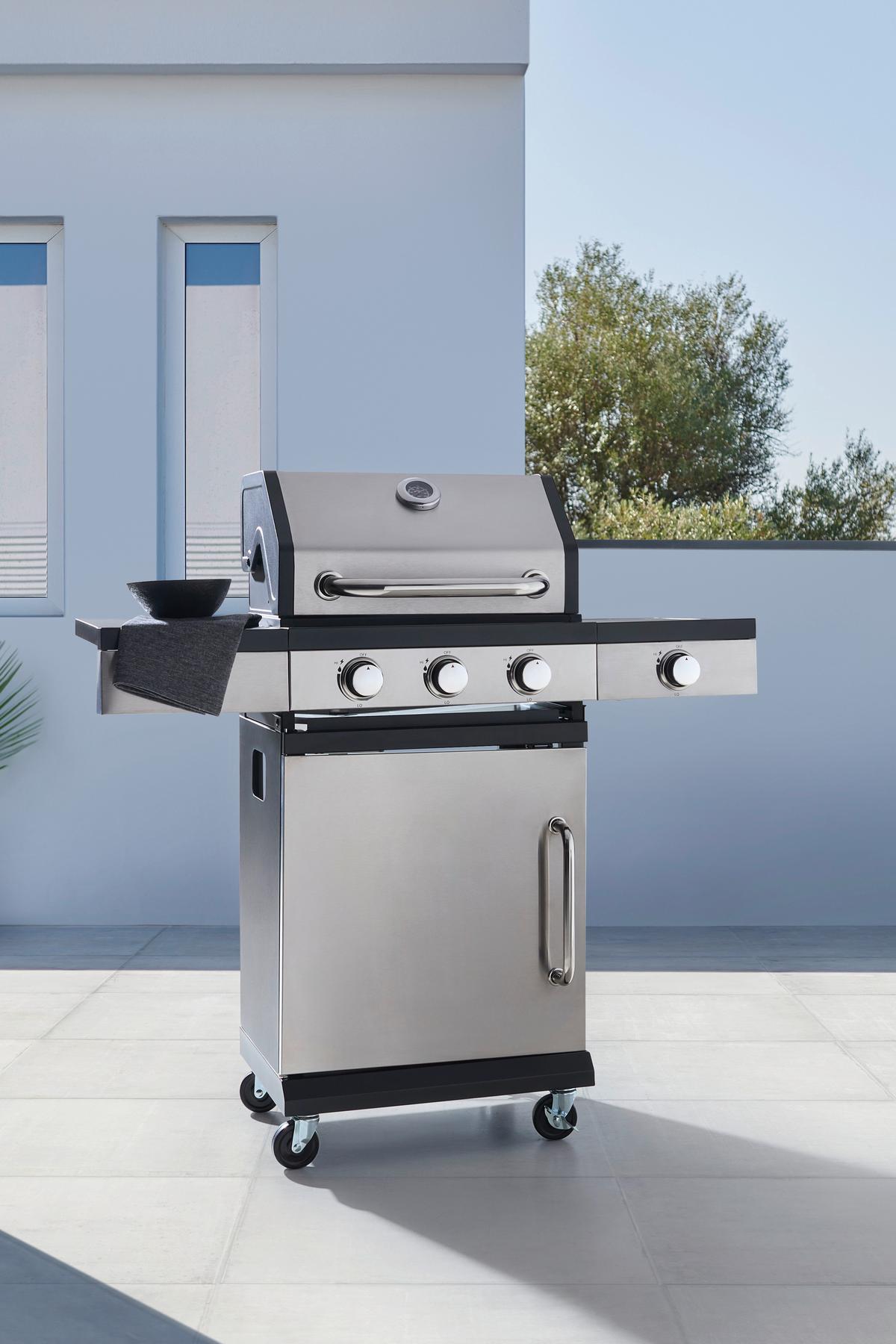 Gasgriller Helmut Schwarz - Schwarz, KONVENTIONELL, Kunststoff/Metall (110cm) - Mömax