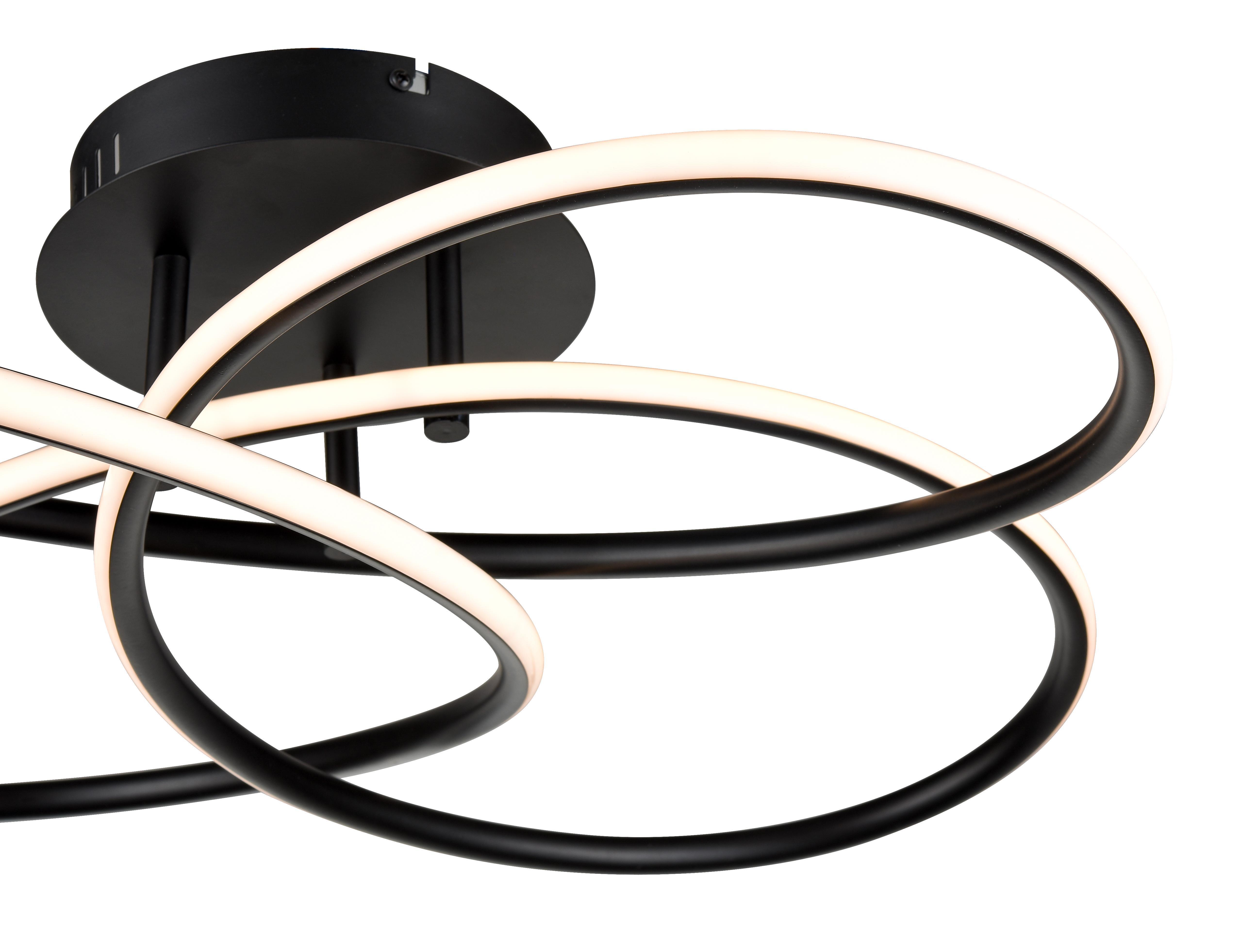 LED-Deckenleuchte Eri max. 24 Watt - Schwarz, Romantik / Landhaus, Kunststoff/Metall (40/19cm) - Premium Living