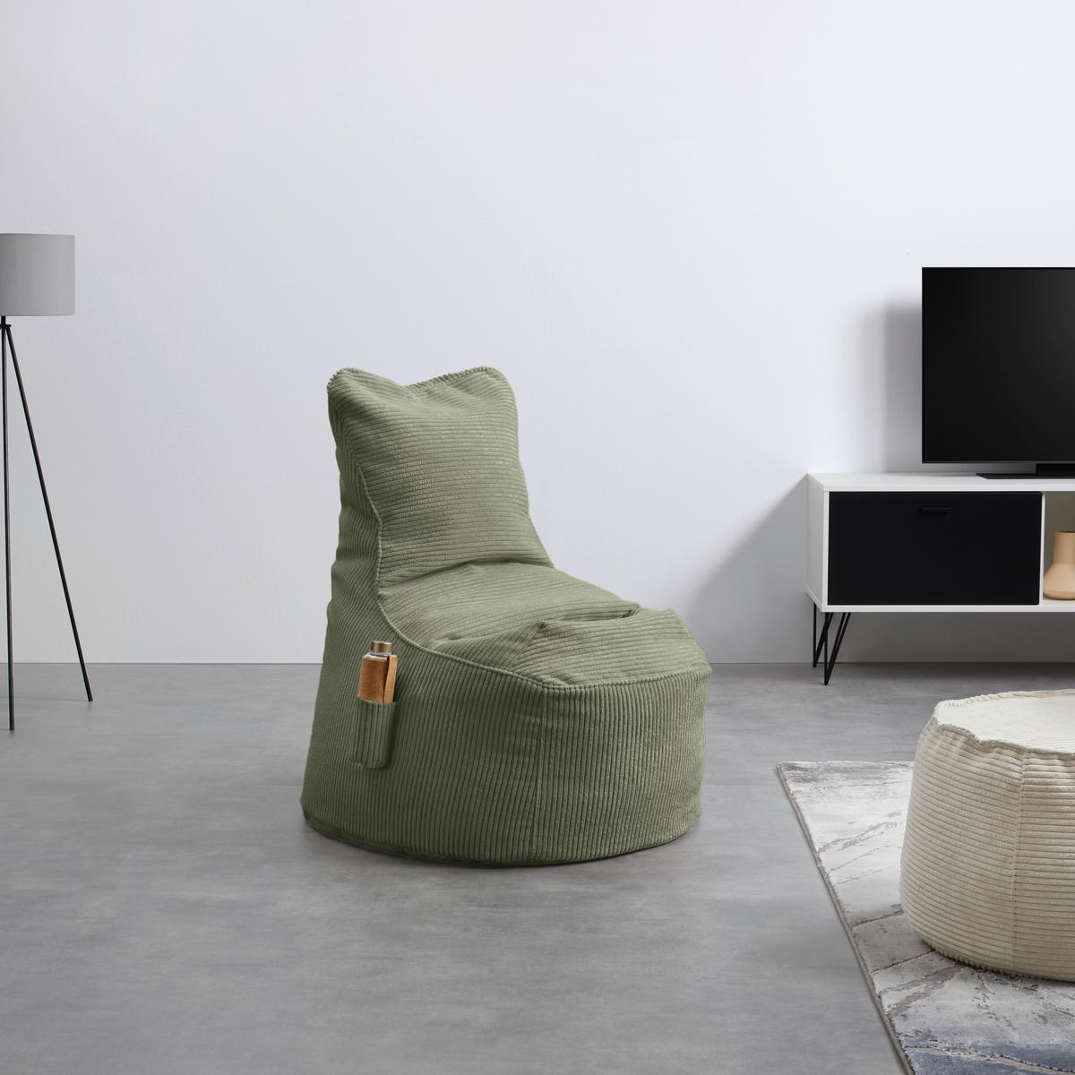 Sitzsack Cortona Cord Olivgrün - Olivgrün, MODERN, Textil (85/100/85cm) - Mömax