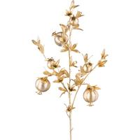 Dekozweig Granatapfelzweig I Goldfarben - Goldfarben, KONVENTIONELL, Kunststoff (94cm) - Modern Living