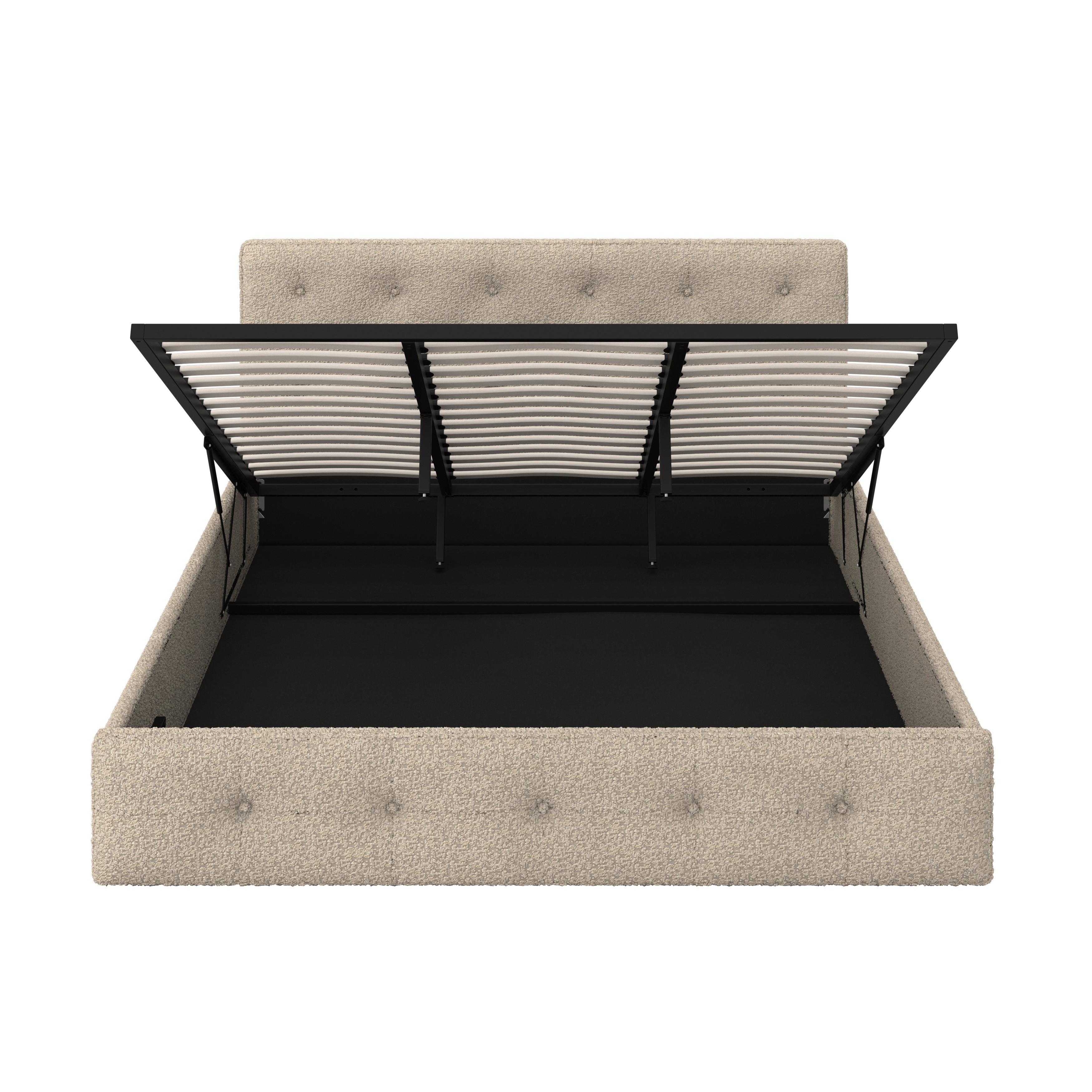 STOPPAD SÄNG JULIE - beige/svart, Modern, metall/trämaterial (180/200cm) - Bessagi Home