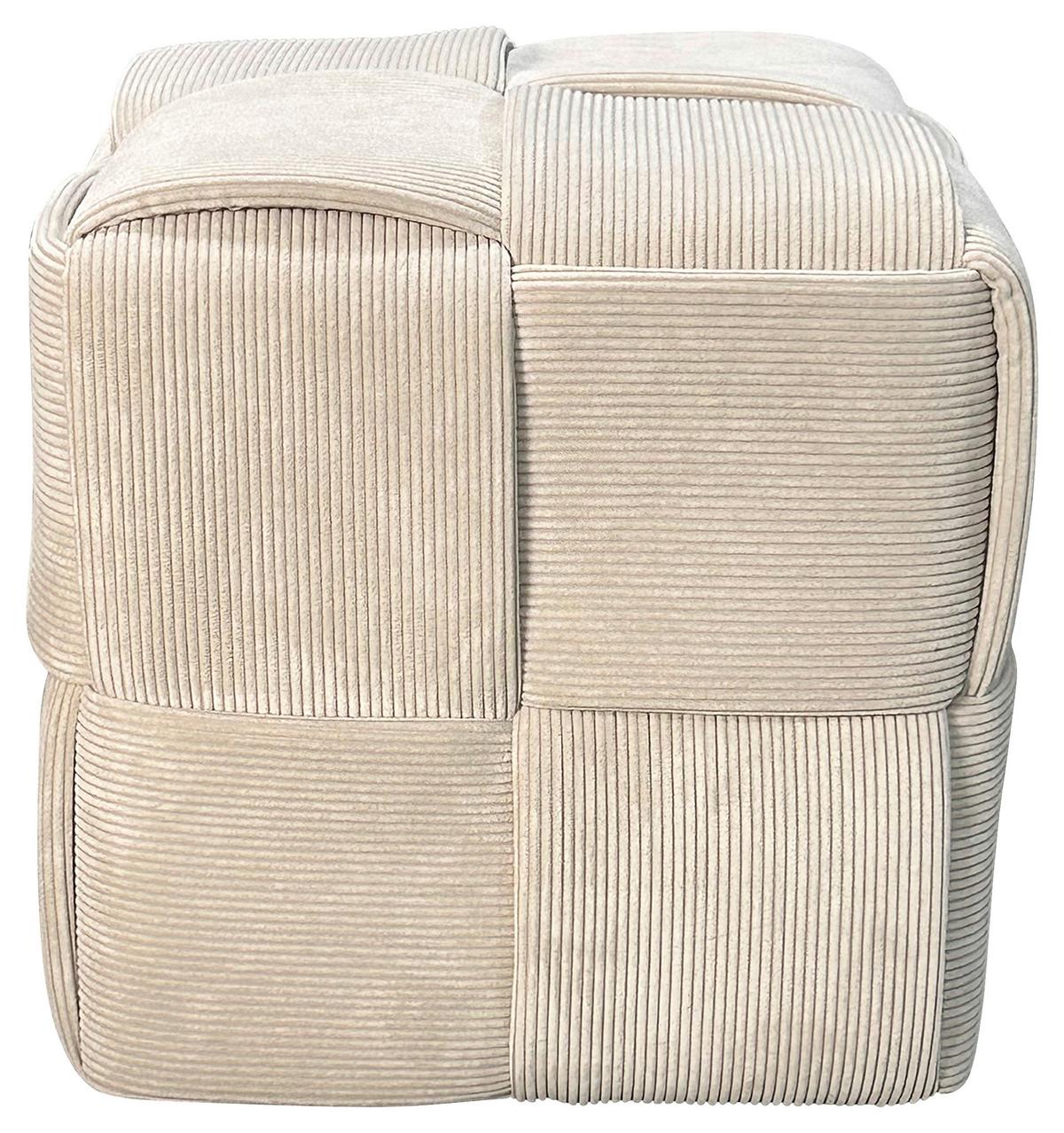 Pouf URBAN Beige, Cord - Beige, Design, Textil (40/40/40cm) - MID.YOU