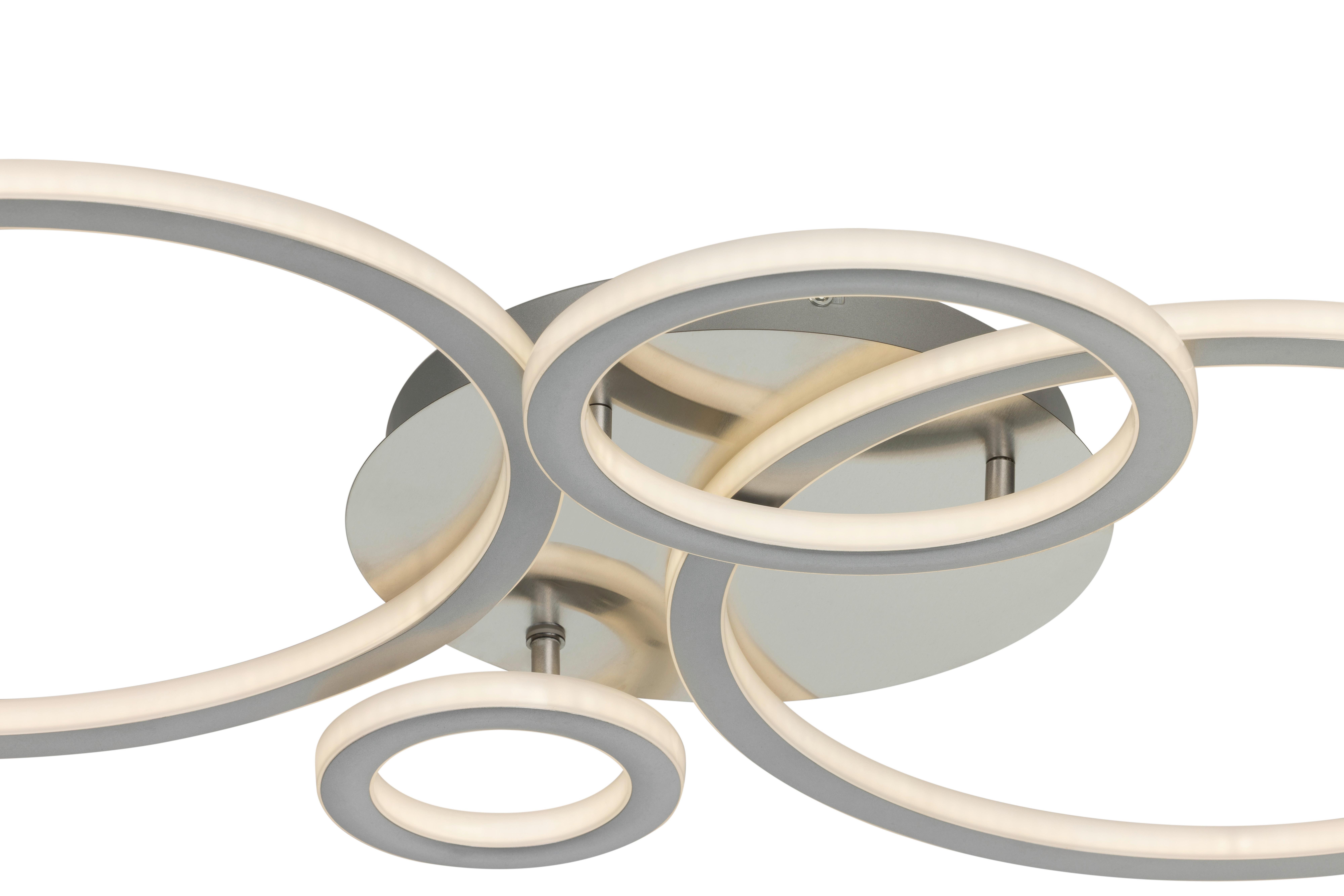 LED-TAKLAMPA KLAUSE - silver/nickelfärgad, Modern, metall/plast (95/52/7,7cm) - Mömax