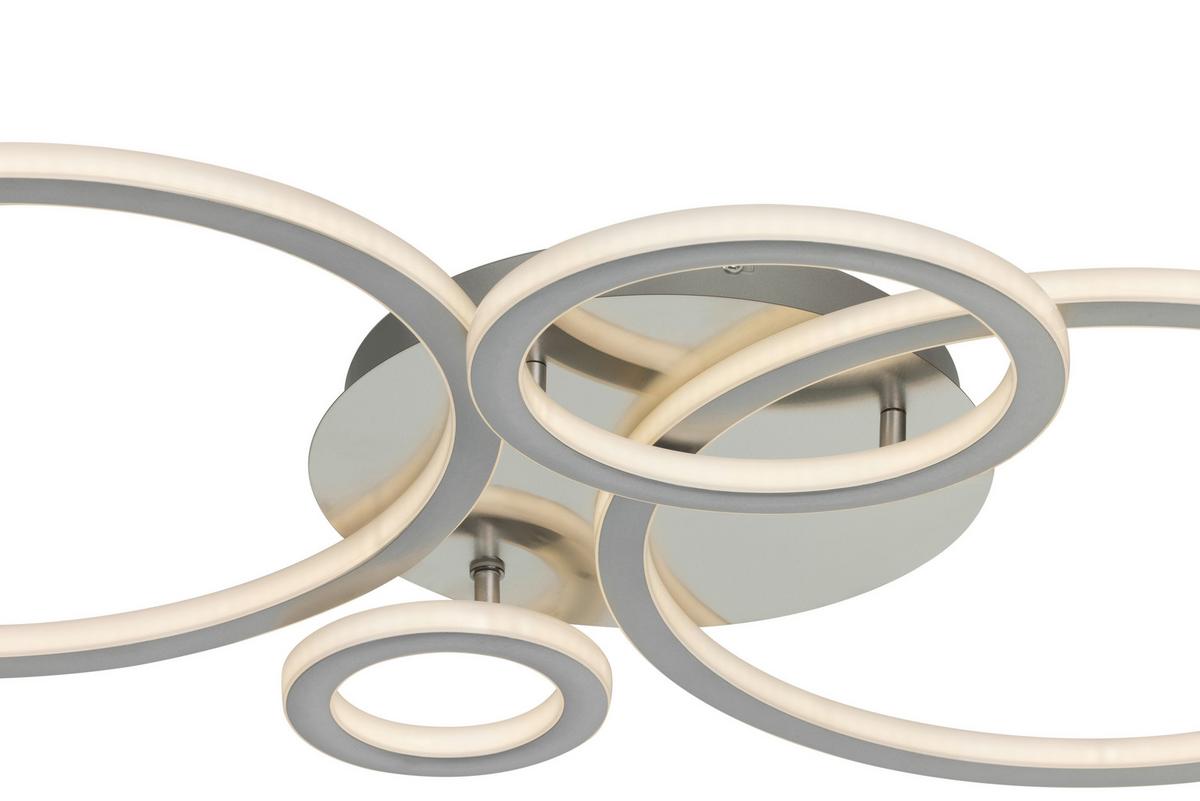 Stropna Led-svetilka Klause - srebrne barve/barve niklja, Moderno, kovina/umetna masa (95/52/7,7cm) - Mömax