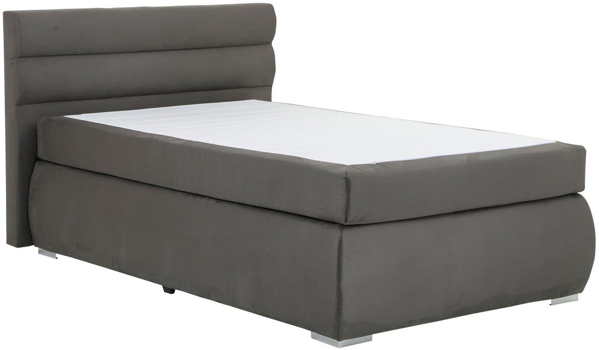 Boxspring Krevet Gala - boje kroma/antracit, Basics, tekstil/metal (120/200cm)