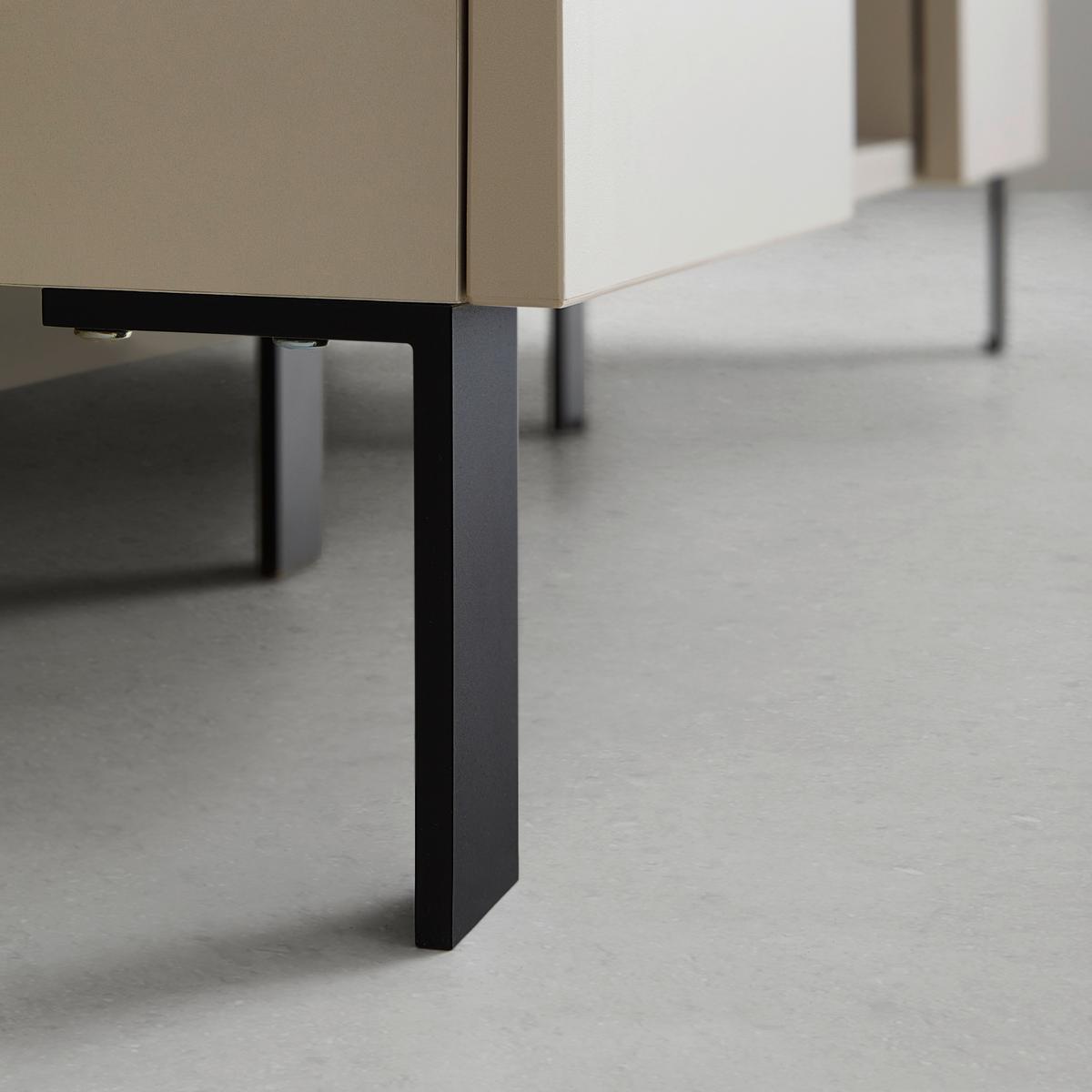 Highboard GW-Fresno in Kaschmir - Kaschmir/Schwarz, Modern, Holzwerkstoff/Metall (130/121/40cm) - Premium Living