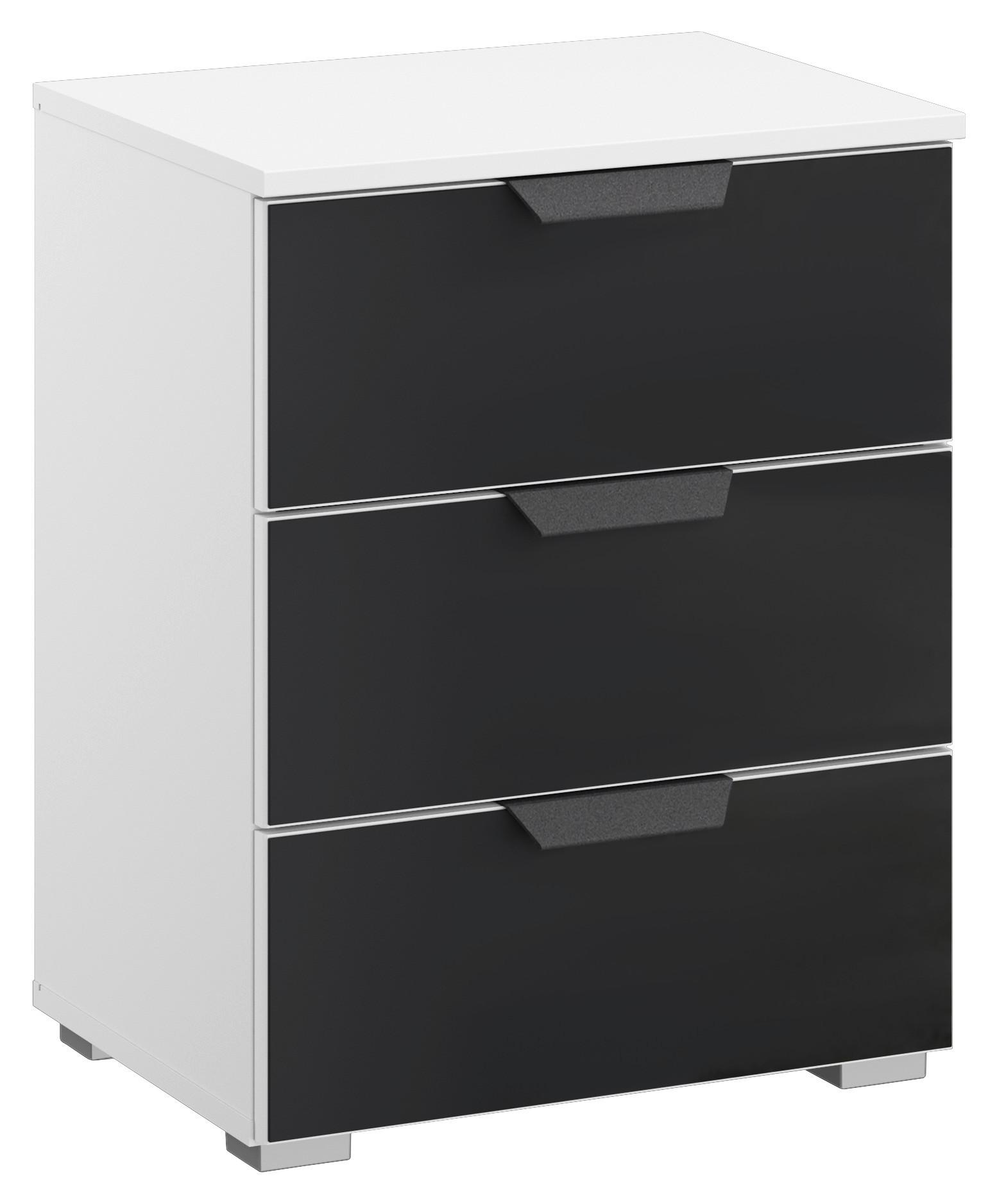 NOPTIERA ARTEMIS - alb/antracit, Modern, sticlă/material pe bază de lemn (47/62/42cm) - Modern Living