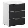 NOPTIERA ARTEMIS - alb/antracit, Modern, sticlă/material pe bază de lemn (47/62/42cm) - Modern Living