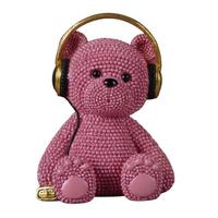 Dekor Medve Teddy - rózsaszín/aranyszínű, műanyag (10/8/13,2cm)