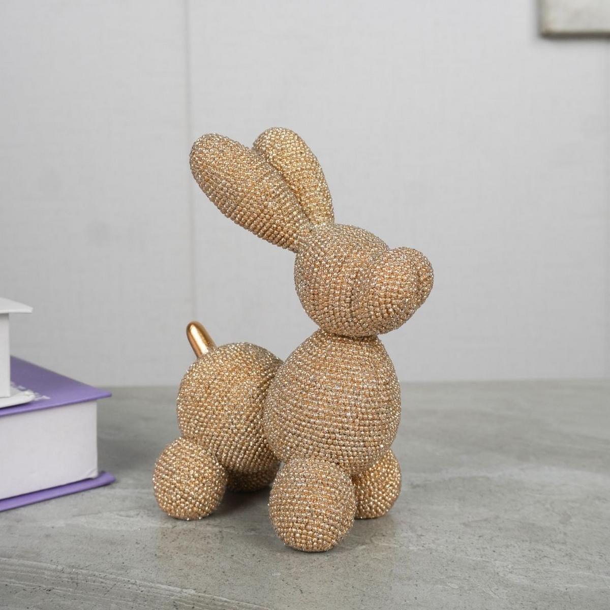 Dekor Nyúl Bunnybob - aranyszínű, műanyag (11/7/15cm)