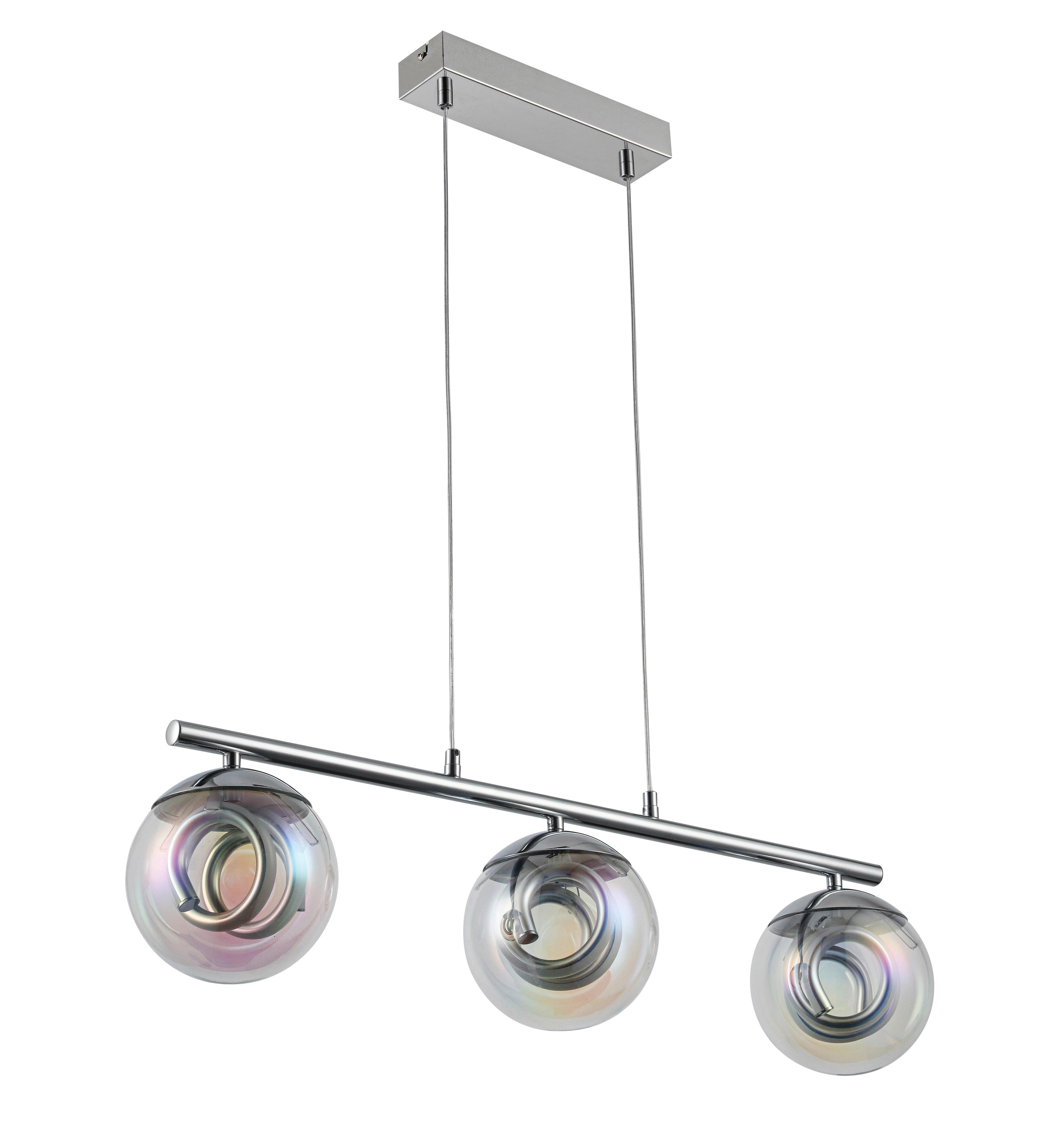 LED-HÄNGLAMPA MODERNI - pärlemor/kromfärg, Modern, metall/glas (75/15/120cm) - Mömax