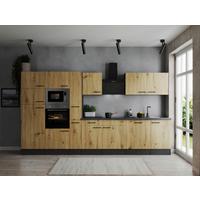 Kuhinjski Blok Z Aparati Oliver, 370cm - črna/siva, Design, kovina/leseni material (370cm) - Respekta