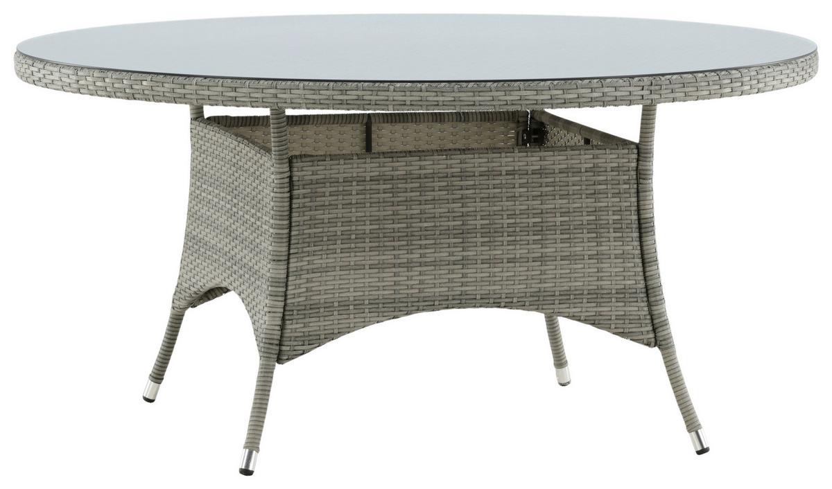 GARTENTISCH VOLTA - Grau, KONVENTIONELL, Glas/Kunststoff (150/150/74cm) - Gardenson