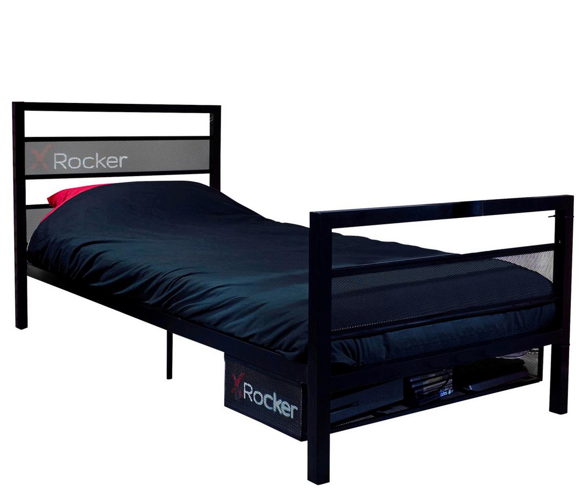 Gamingbett Basecamp 90x190cm Ohne TV Schwarz - Schwarz, MODERN, Metall (90/190cm) - X Rocker