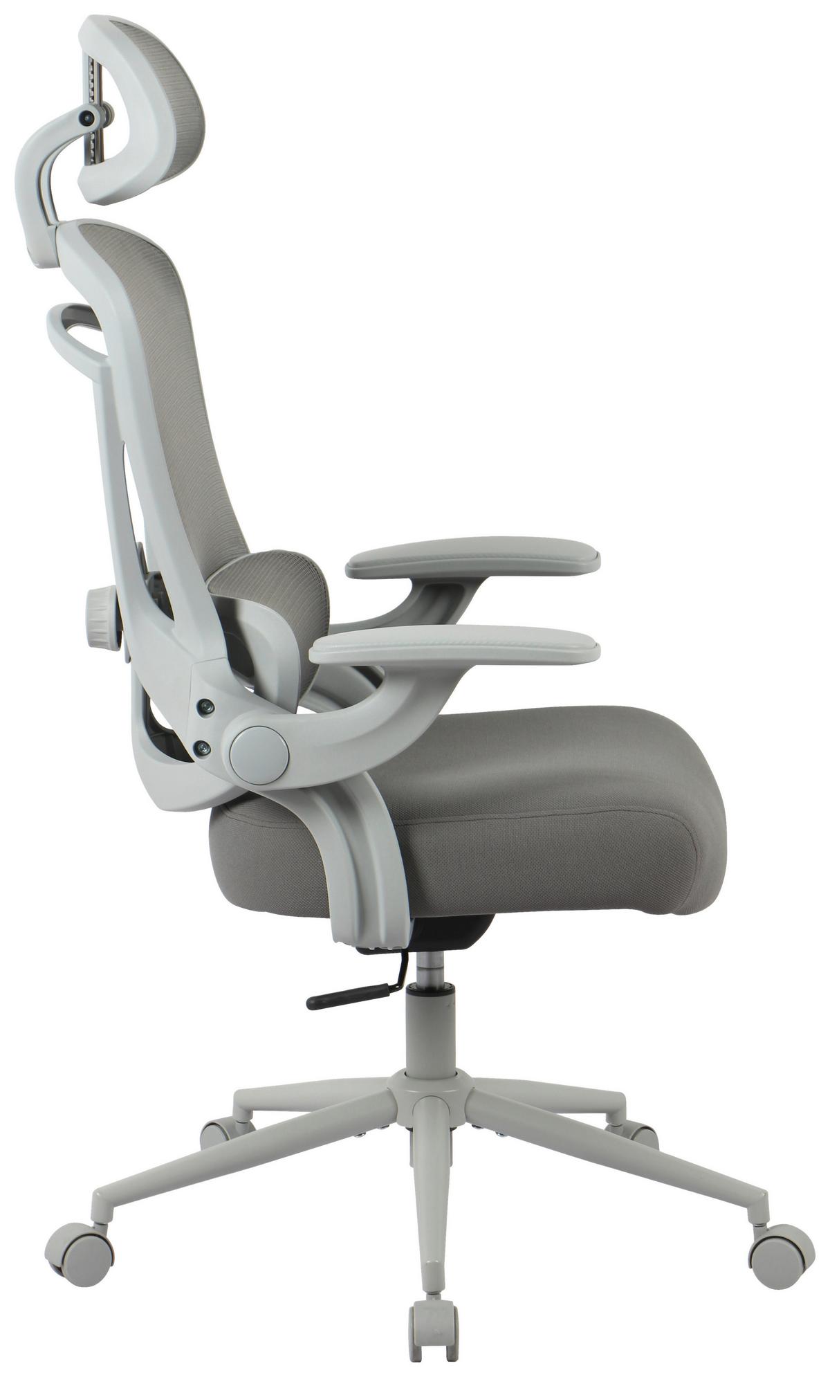 Stroll Uredska Stolica - siva/svijetlo siva, Moderno, metal/tekstil (73/115-123/71cm) - Premium Living