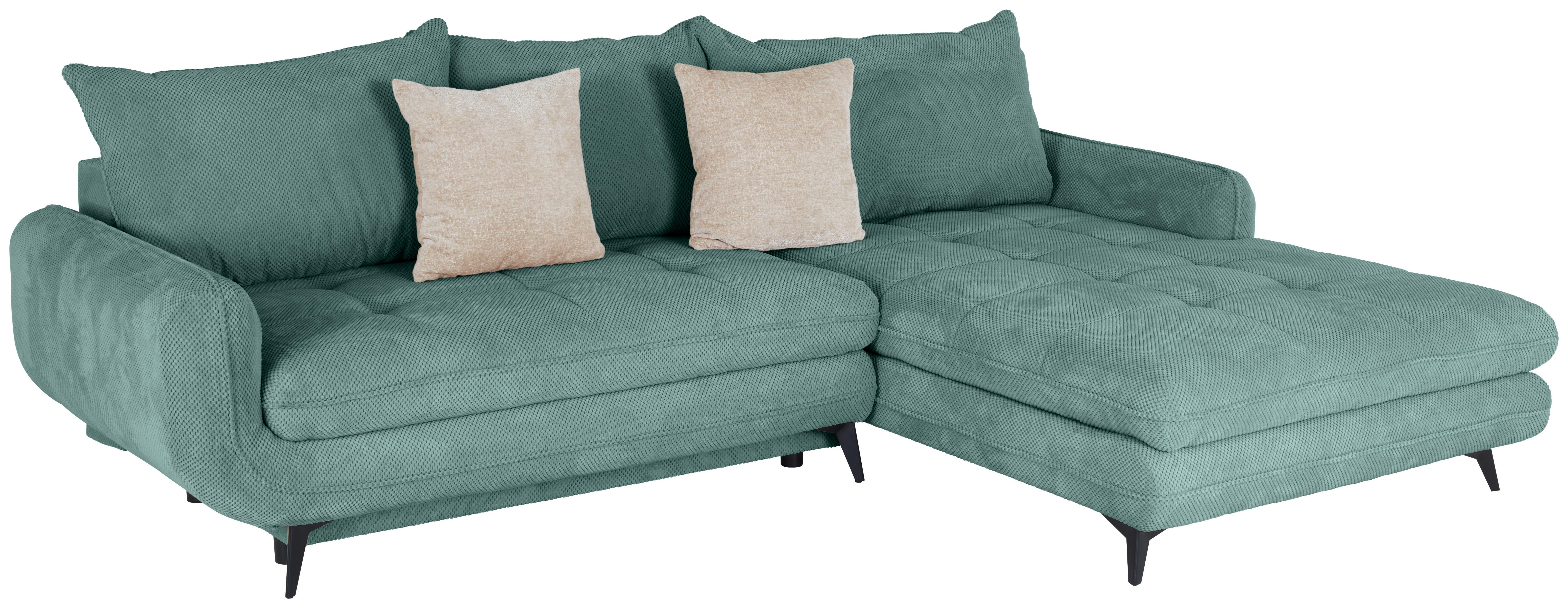 Kutna Garnitura Wave - tirkizna/crna, Moderno, drvo/metal (266/189cm) - Modern Living