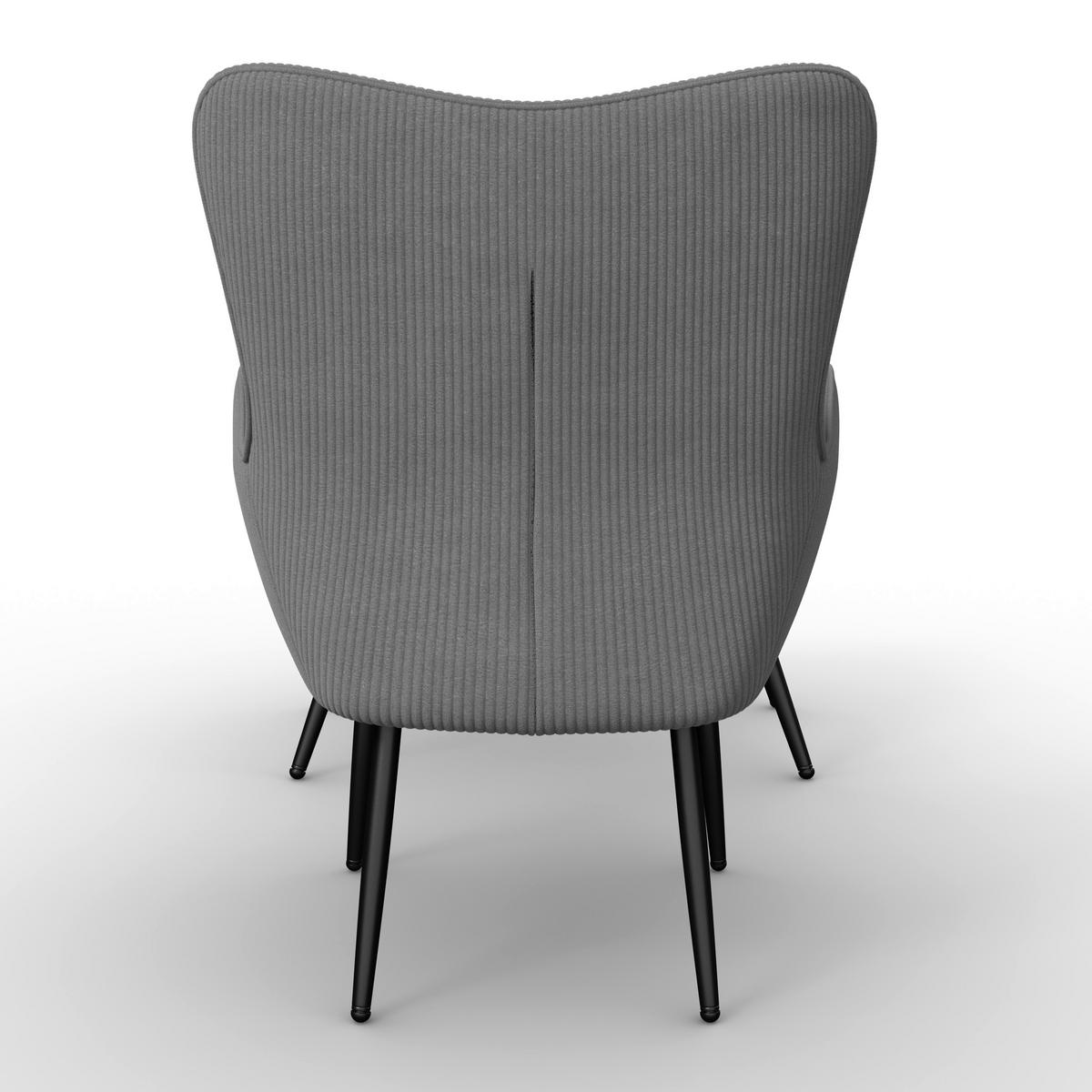 SCAUN DE RELAXARE AURORA - negru/gri, Modern, lemn/metal (68/98/74cm) - Bessagi Home